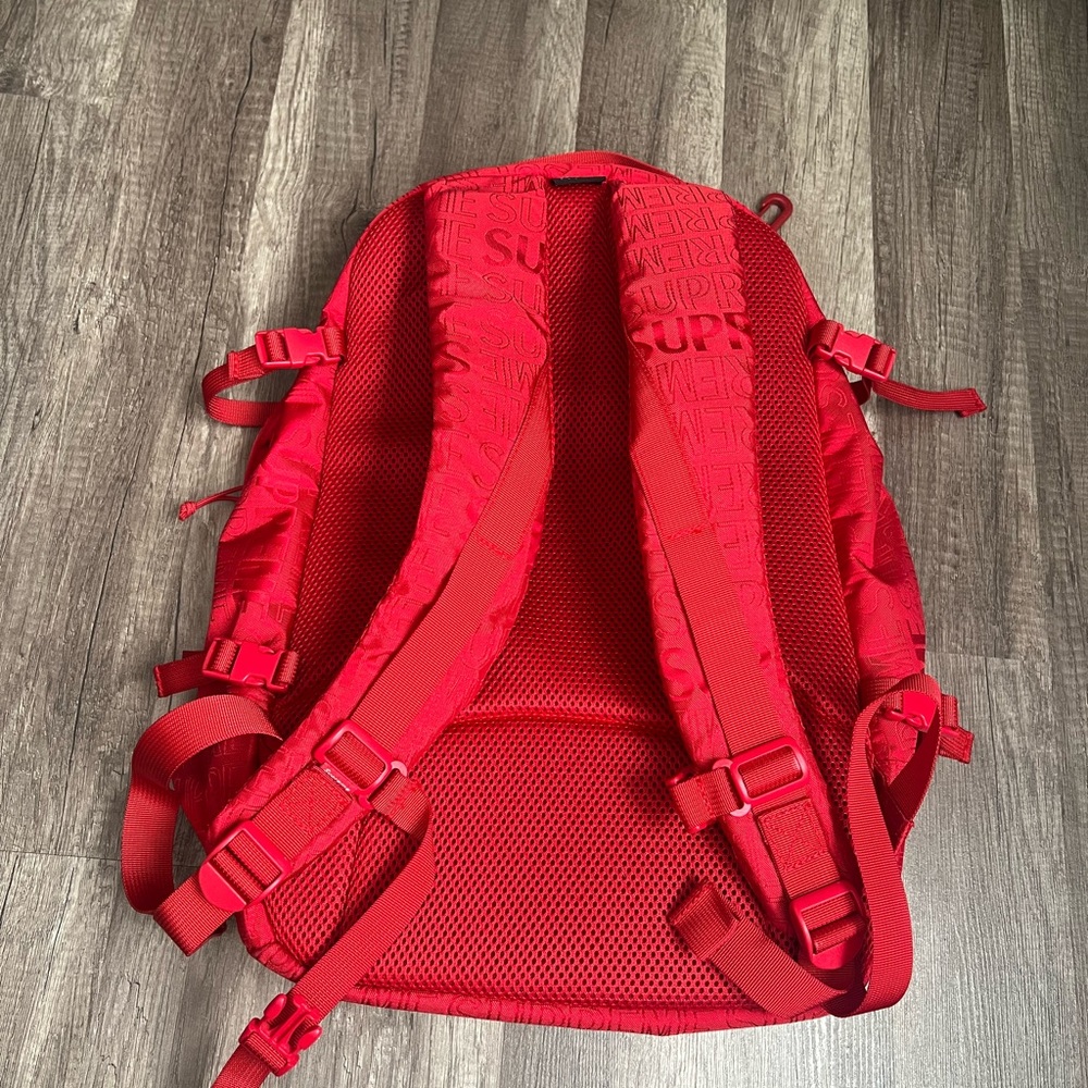 Red Supreme Backpack Ss19 - image 5